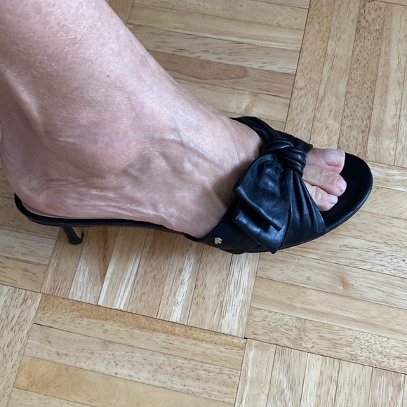 Kate spade leather heels sandals black size 38 - Picture 2 of 8